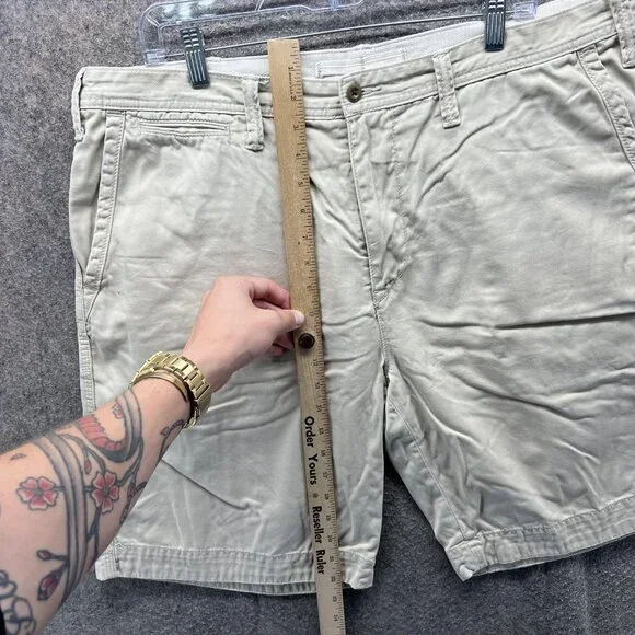 Polo Ralph Lauren Shorts Mens 38 Beige Relaxed Fit Chino Flat Front Summer - Picture 5 of 11